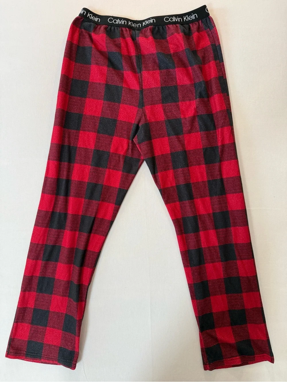 Calvin Klein Kids Red and Black Buffalo Plaid Pajama Bottoms